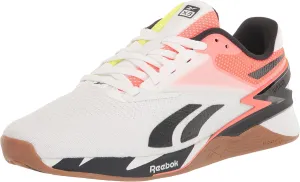 Reebok Unisex Nano Sneaker, FTWR White/Orange Flare/Solar Acid Yellow, 8.5 US Men