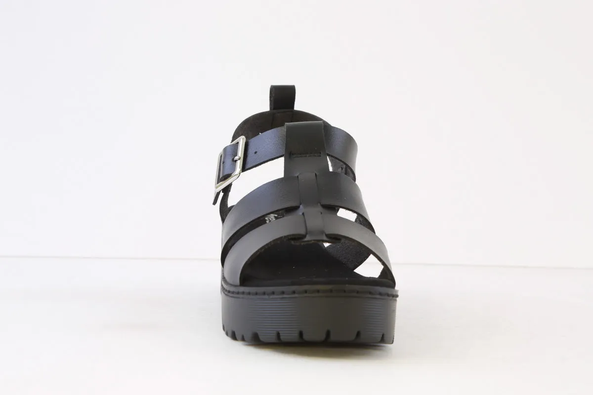REFRESH - 171941 LOW BLOCK HEEL SANDAL - BLACK
