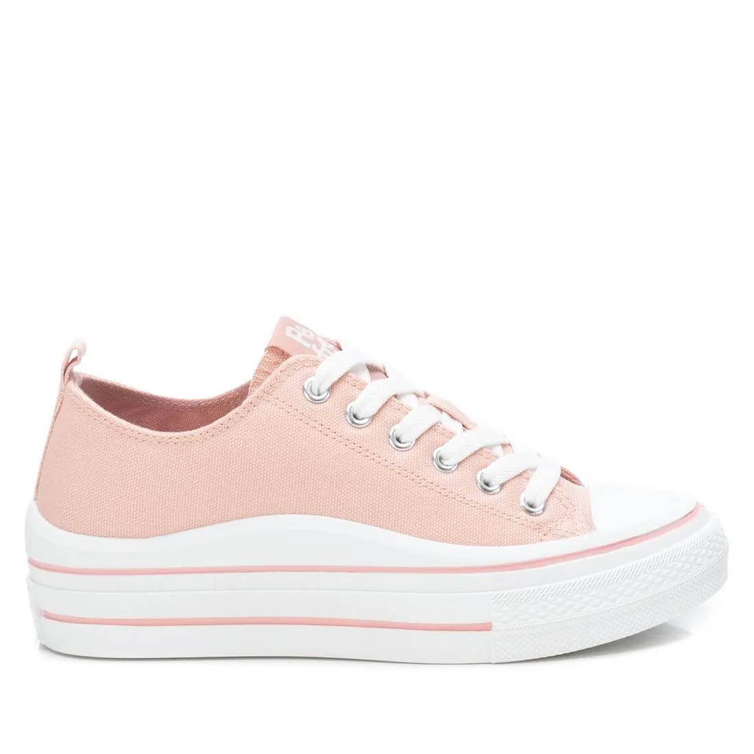 Refresh Nude Pink Chunky Canvas Trainers