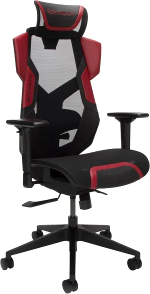 RESPAWN FLEXX Mesh Gaming Chair With Lumbar Support, Ergonomic Gaming Chair with Recline/Tilt Tension Controls, Adjustable Arms, 300lb Max Weight With Wheels for Computer/Desk/Office - Red