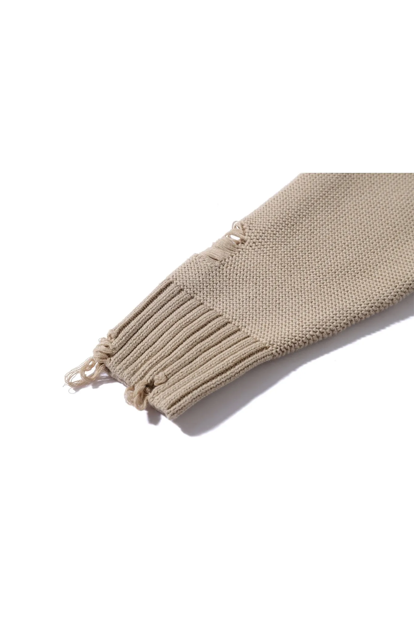 RIPPED SWEATER CAMEL