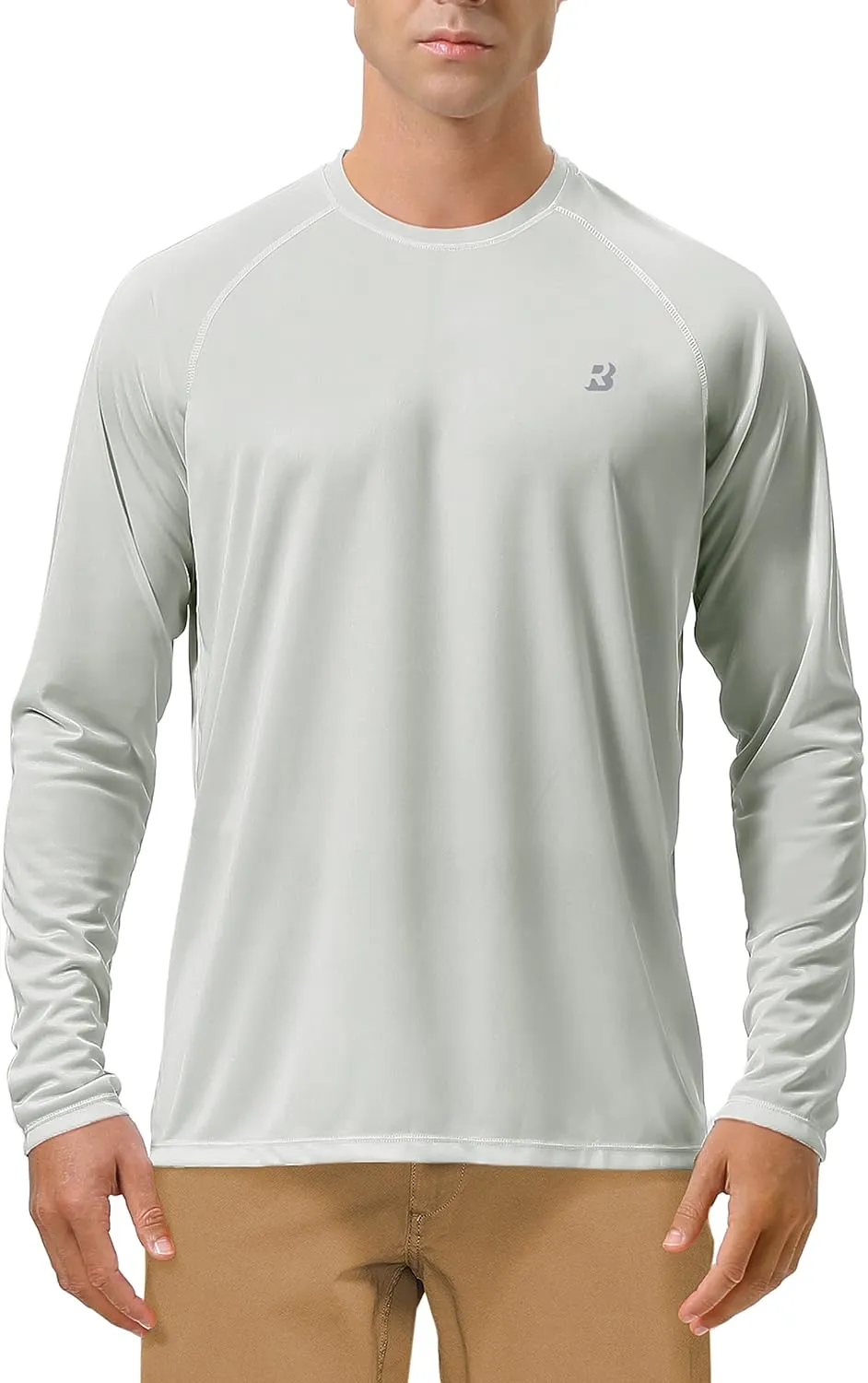 Roadbox Mens UPF 50  UV Sun Protection Shirts Outdoor Long Sleeve SPF Rash Guard for Fishing Hiking Swimming Running