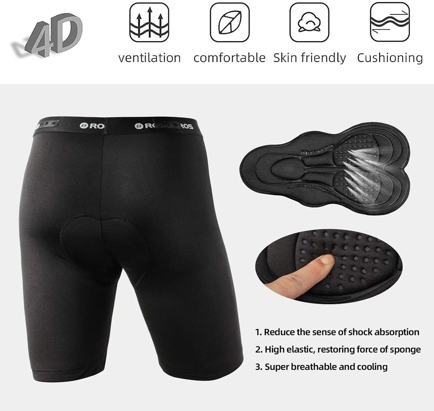 ROCKBROS Mountain Bike Shorts - Padded MTB Shorts for Men