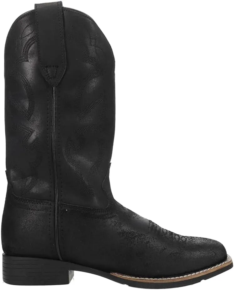 ROPER Womens Monterey Embroidered Square Toe Casual Boots Mid Calf Low Heel 1-2" - Black