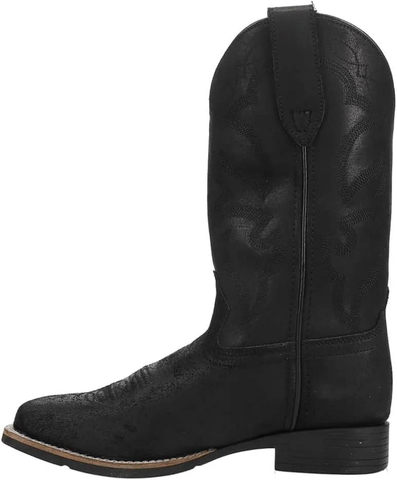 ROPER Womens Monterey Embroidered Square Toe Casual Boots Mid Calf Low Heel 1-2" - Black