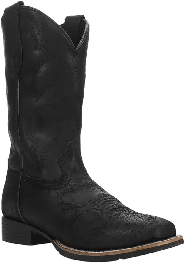 ROPER Womens Monterey Embroidered Square Toe Casual Boots Mid Calf Low Heel 1-2" - Black