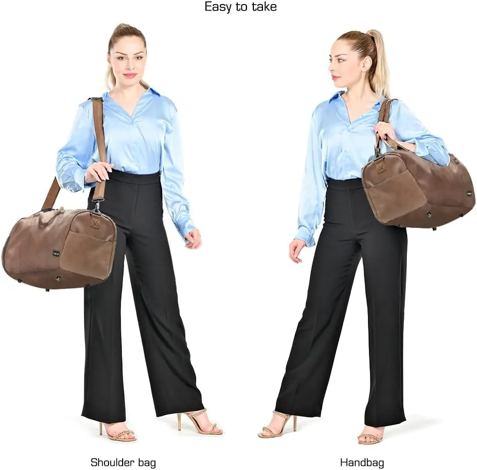 ROTOT Gym Duffel Bag, Gym Bag with Waterproof Shoe Pouch, Weekend Travel Bag with a Water-resistant Insulated Pocket