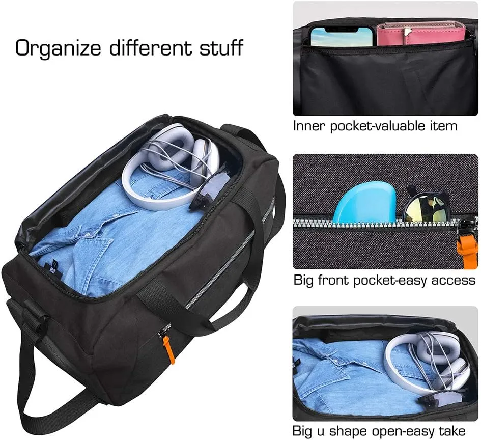 ROTOT Gym Duffel Bag, Gym Bag with Waterproof Shoe Pouch, Weekend Travel Bag with a Water-resistant Insulated Pocket