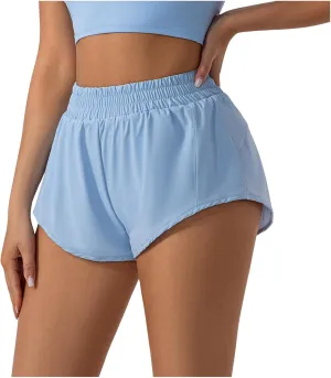 Running Shorts for Women with Pockets High Waisted Tummy Control Athletic Shorts Spandex Compression Short Pants