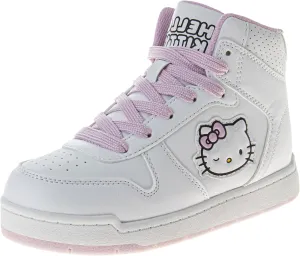 Sanrio Hello Kitty High Top Sneakers for Girls - Kids Sneaker Ankle Hightops Lightweight Athletic Breathable Casual Shoes