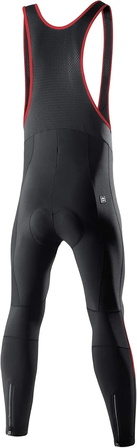 Santic Men's Winter Fleece Pro Cycling Bib Pants 4D Padded Thermal Cold Weather Bike Riding Pants with Pockets