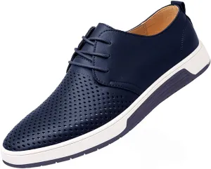 Santimon Men's Oxfords Shoes Casual Lace Up Breathable Formal Dress Mens Slip On Sneakers
