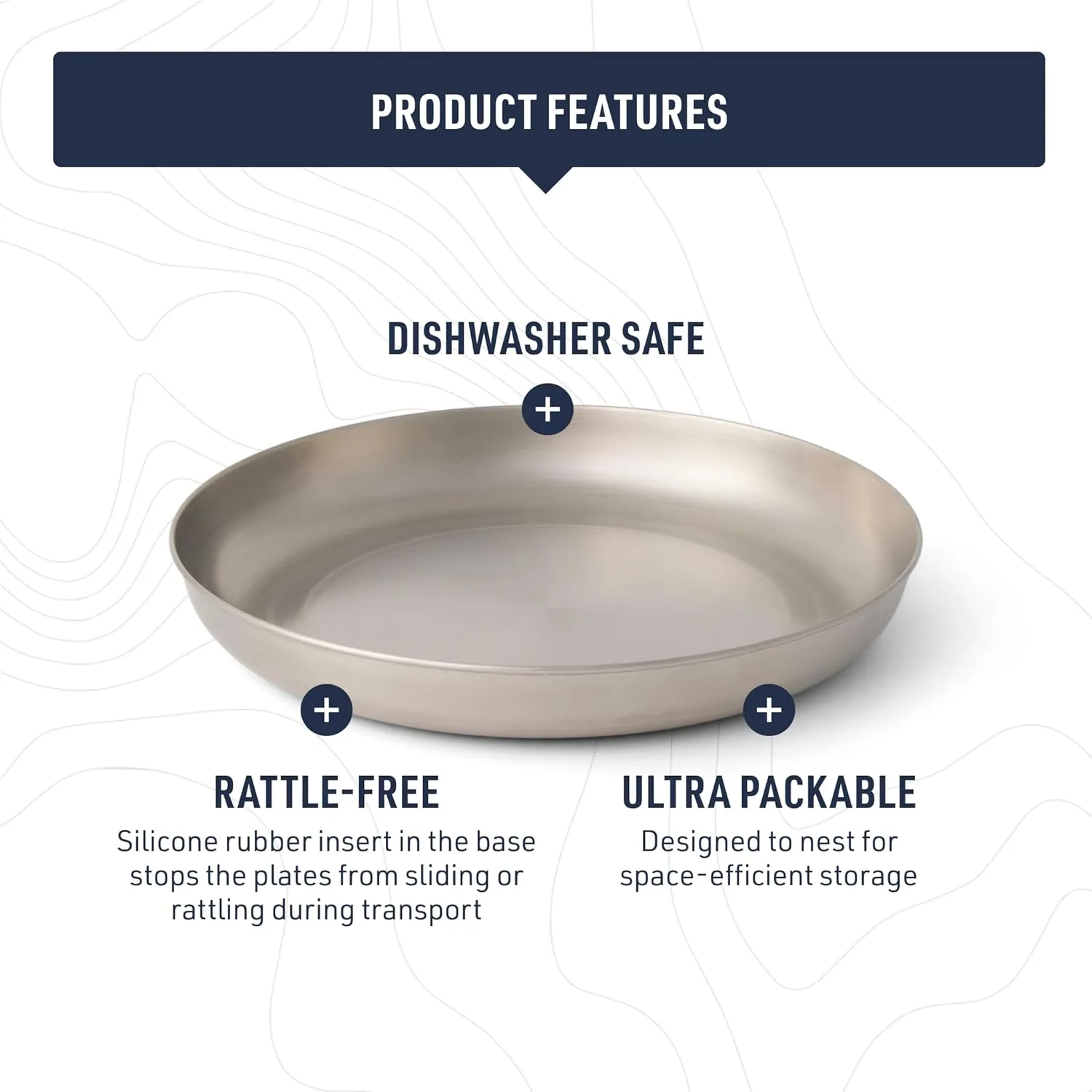 Sea to Summit Detour Stainless Steel Camp Plate, Beluga Black