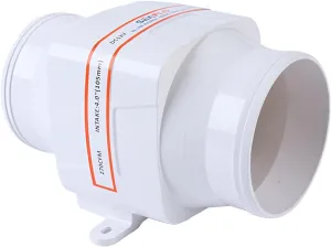 SEAFLO 4" In-Line Marine Bilge Air Blower 12V 270 CFM Quiet Boat White