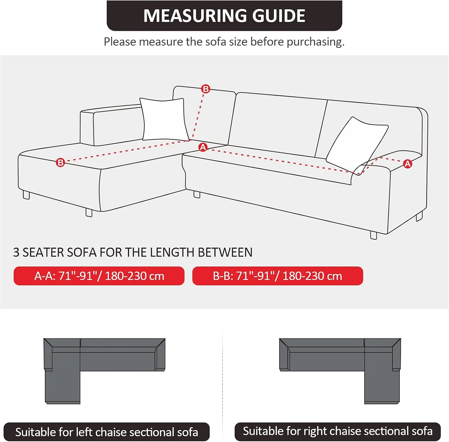 Sectional Couch Covers L Shape Sofa Covers Super Stretch 2pcs Sofa Slipcovers for 3   3 Seaters Sectional Chaise Slipcover with 2pcs Pillow Covers for Pets Kids, Brown