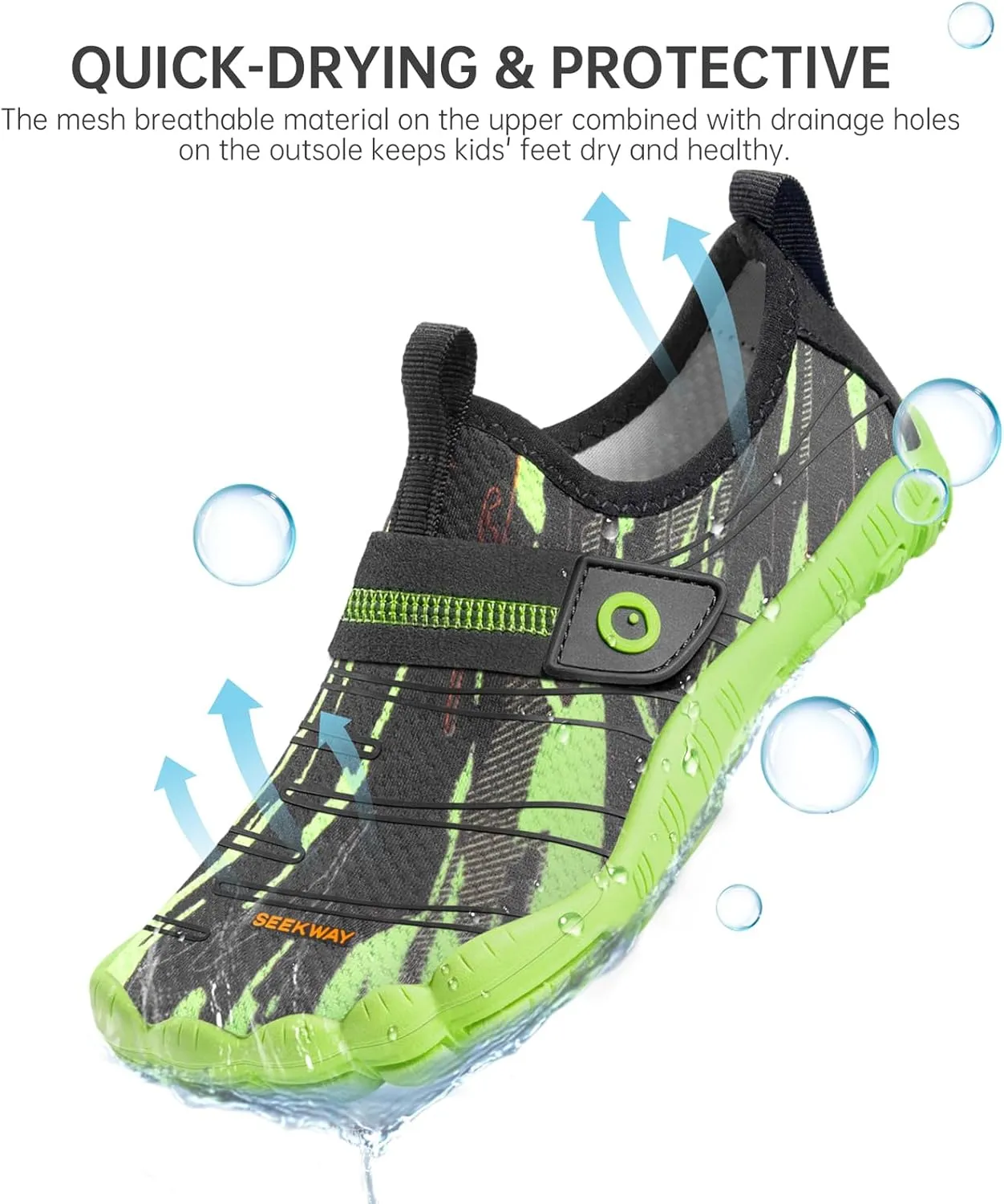 SEEKWAY Barefoot Water Shoes for Kids - Wide Toe Box and Quick-Dry Sand Shoes Toddler for Hiking Swim Beach Pool Kayak Sport Accessories, Camping Essentials Must-Haves for Boys Girls Sizes