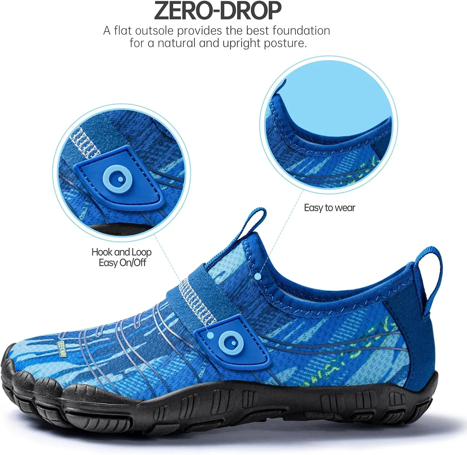 SEEKWAY Barefoot Water Shoes for Kids - Wide Toe Box and Quick-Dry Sand Shoes Toddler for Hiking Swim Beach Pool Kayak Sport Accessories, Camping Essentials Must-Haves for Boys Girls Sizes