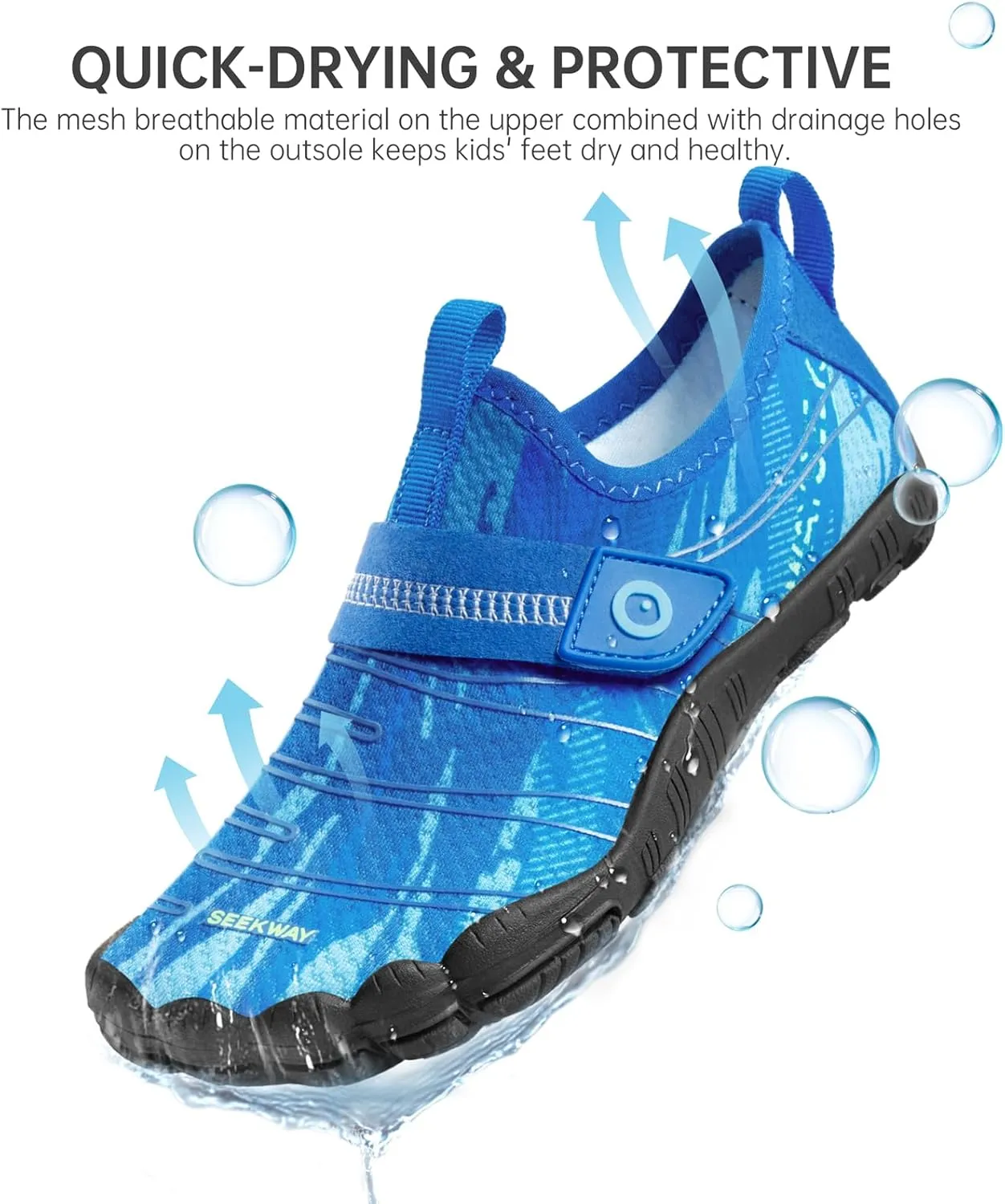 SEEKWAY Barefoot Water Shoes for Kids - Wide Toe Box and Quick-Dry Sand Shoes Toddler for Hiking Swim Beach Pool Kayak Sport Accessories, Camping Essentials Must-Haves for Boys Girls Sizes