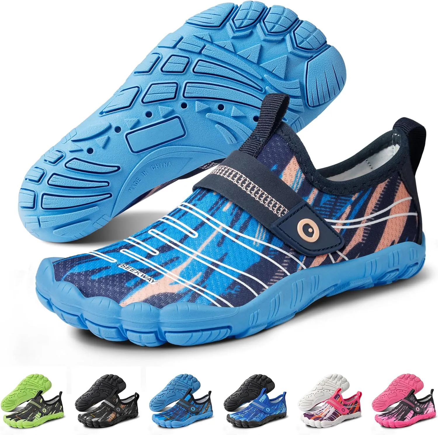 SEEKWAY Barefoot Water Shoes for Kids - Wide Toe Box and Quick-Dry Sand Shoes Toddler for Hiking Swim Beach Pool Kayak Sport Accessories, Camping Essentials Must-Haves for Boys Girls Sizes
