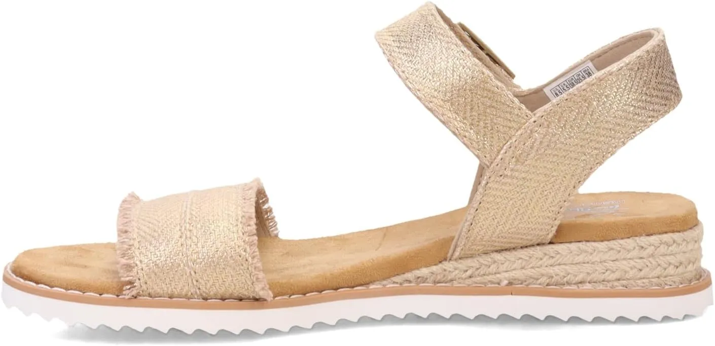 SKECHERS Women's Bobs Desert Kiss-Gold Crush Sandal
