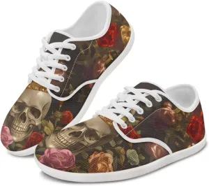 Skull Barefoot Shoes for Women Men Wide Toe Minimalist Walking Shoes Slip on Zero Drop Sole Cross-Trainer Sneakers