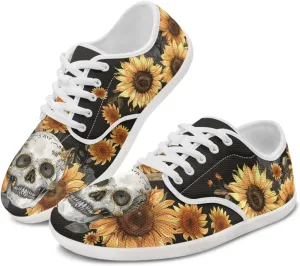 Skull Barefoot Shoes for Women Men Wide Toe Minimalist Walking Shoes Slip on Zero Drop Sole Cross-Trainer Sneakers
