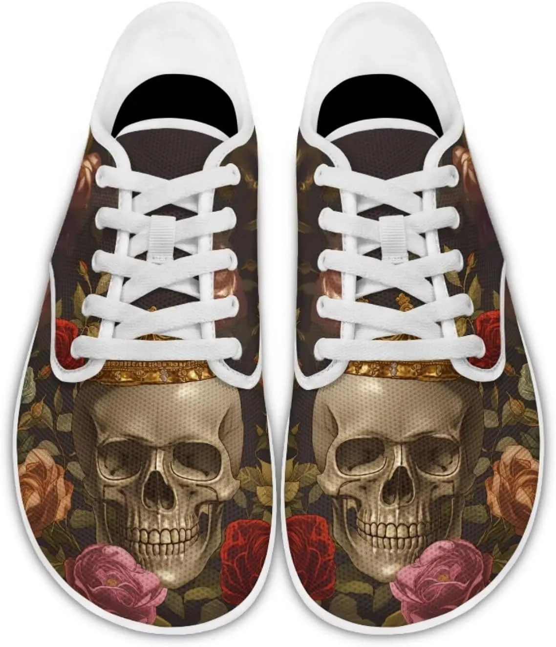 Skull Barefoot Shoes for Women Men Wide Toe Minimalist Walking Shoes Slip on Zero Drop Sole Cross-Trainer Sneakers