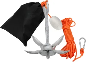 Small Boat Anchor Kit Marine Anchor Kayak Anchor Folding Grapnel Anchor for Fishing Kayaks, Canoe, Paddle Board,Canoe, Jet Ski with 32.8ft Anchor Tow Rope Carrying Bag