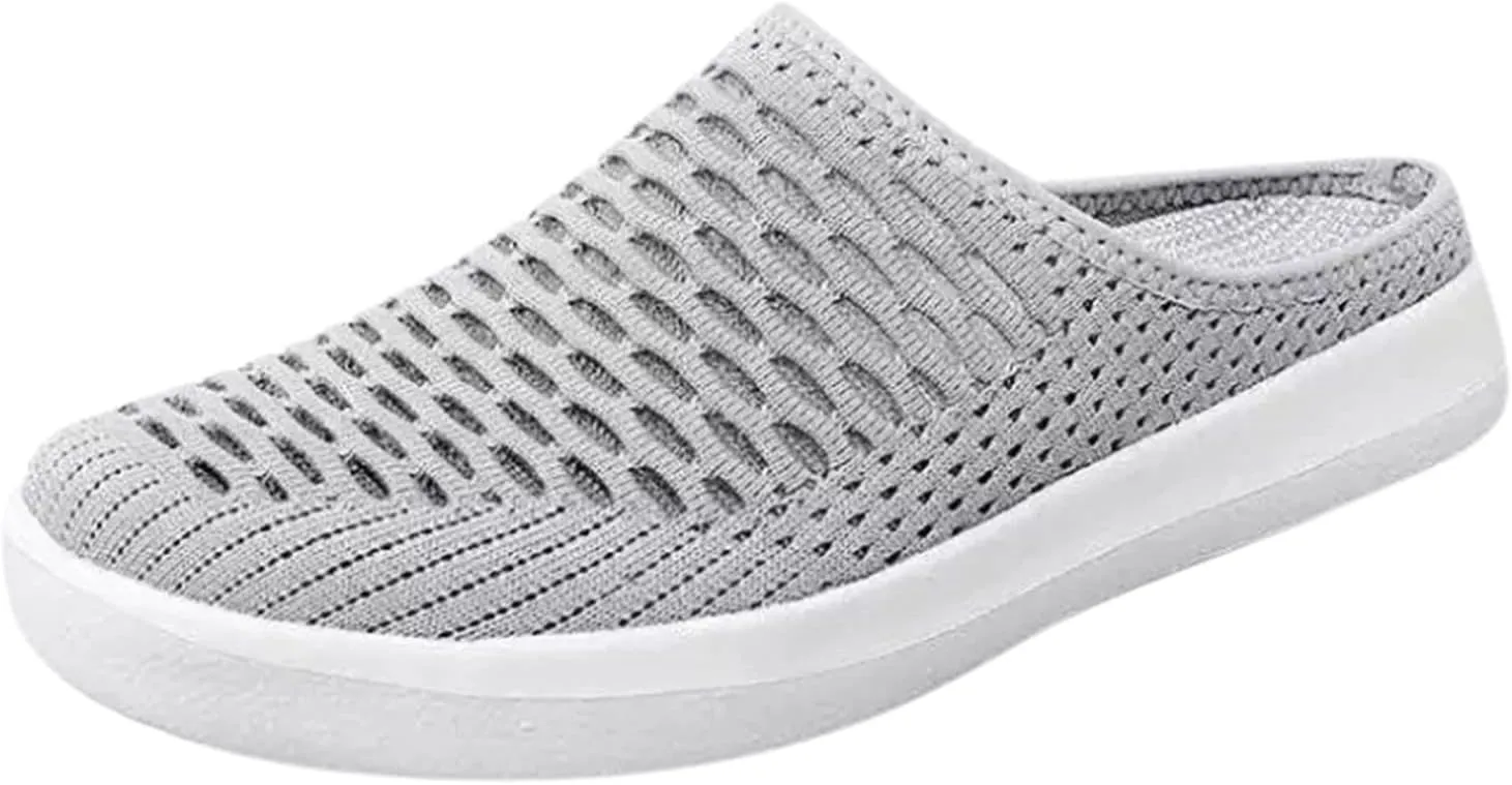 Sneaker Mules for Women Slip-On Orthopedic Slippers Backless Platform Sneakers Round Toe Mules Walking Sneakers