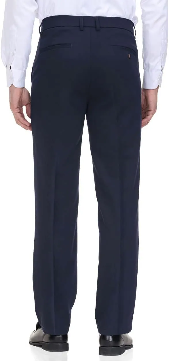 Soojun Men's Classic Fit Flex Waist Flat Front Dress Pant