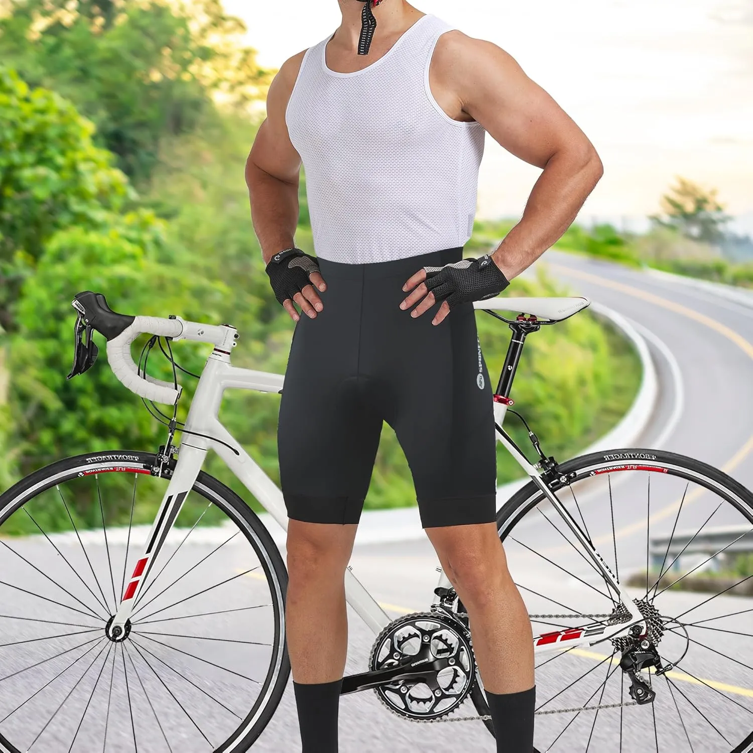 sponeed Men's Cycling Shorts Padded Bicycle Riding Pants Bike Biking Clothes Cycle Wear Tights