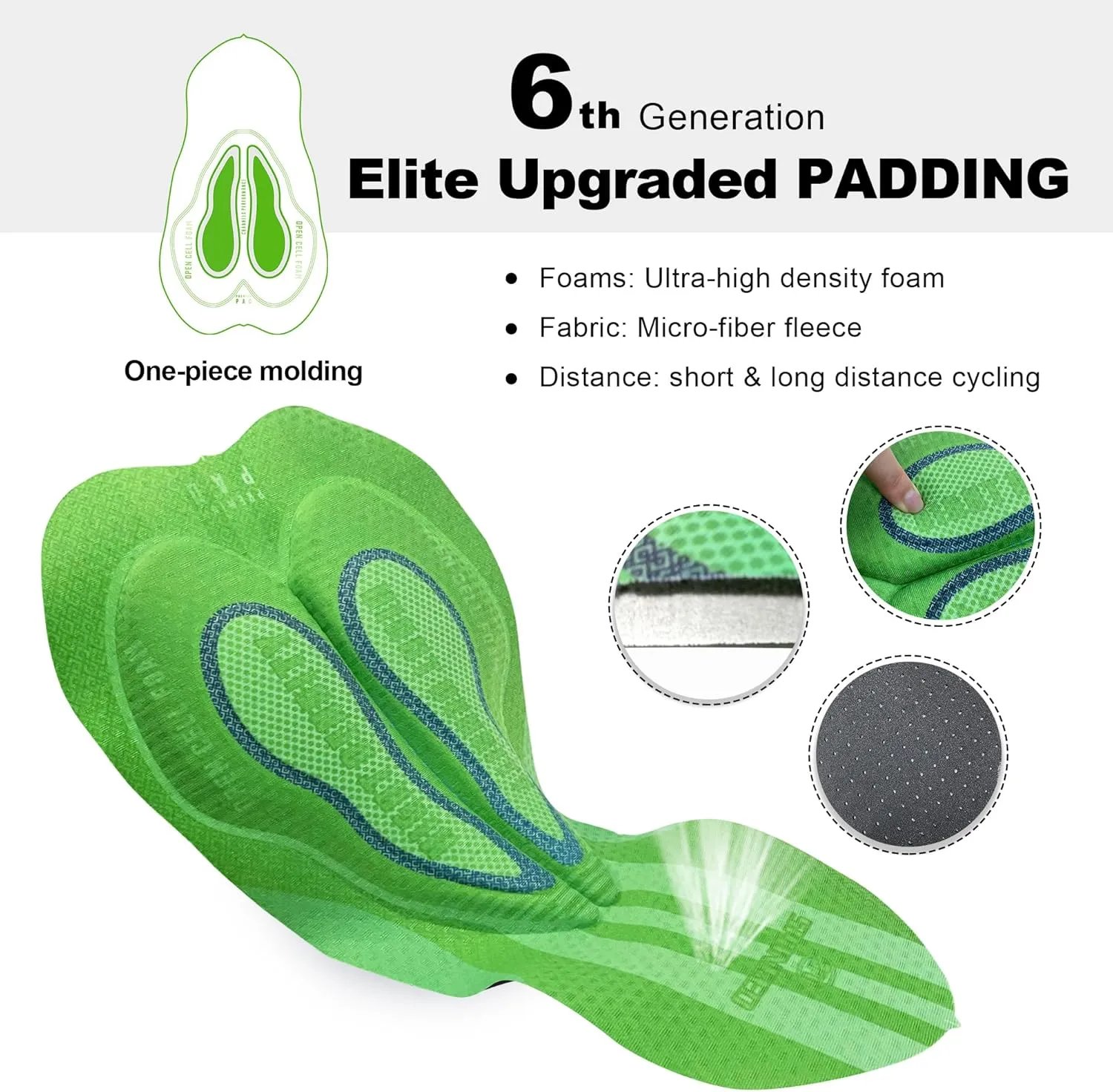 sponeed Men's Cycling Shorts Padded Bicycle Riding Pants Bike Biking Clothes Cycle Wear Tights