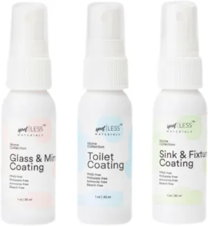 spotLESS MATERIALS Bathroom Starter Set For Streak-Free, Stain-Resistant Bathroom, LESS Formula, Repels Water & Waste