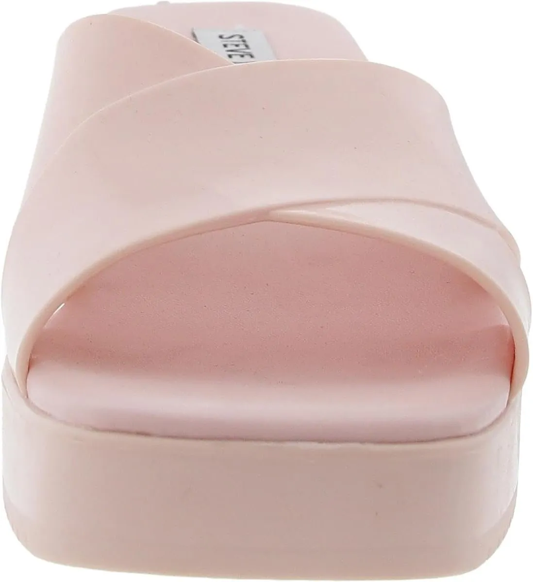 Steve Madden Womens Harley Padded Insole Patent Slide Sandals