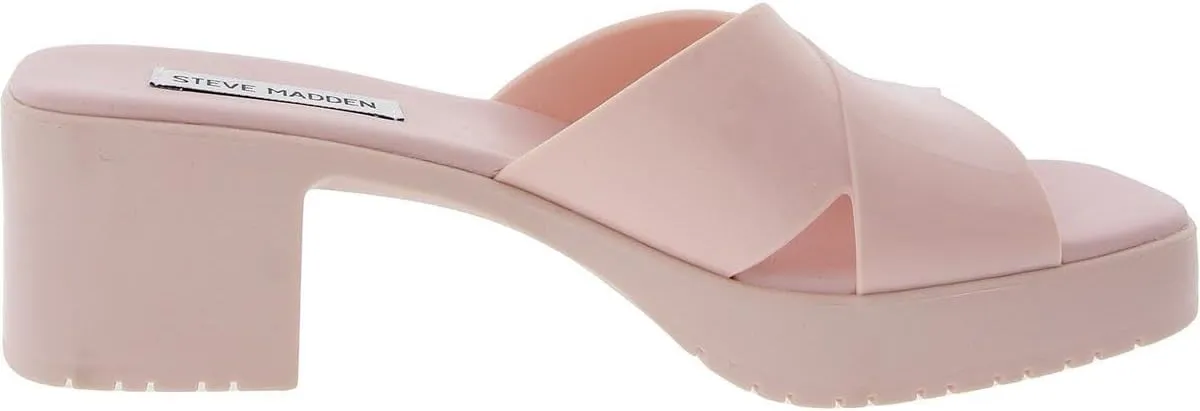 Steve Madden Womens Harley Padded Insole Patent Slide Sandals