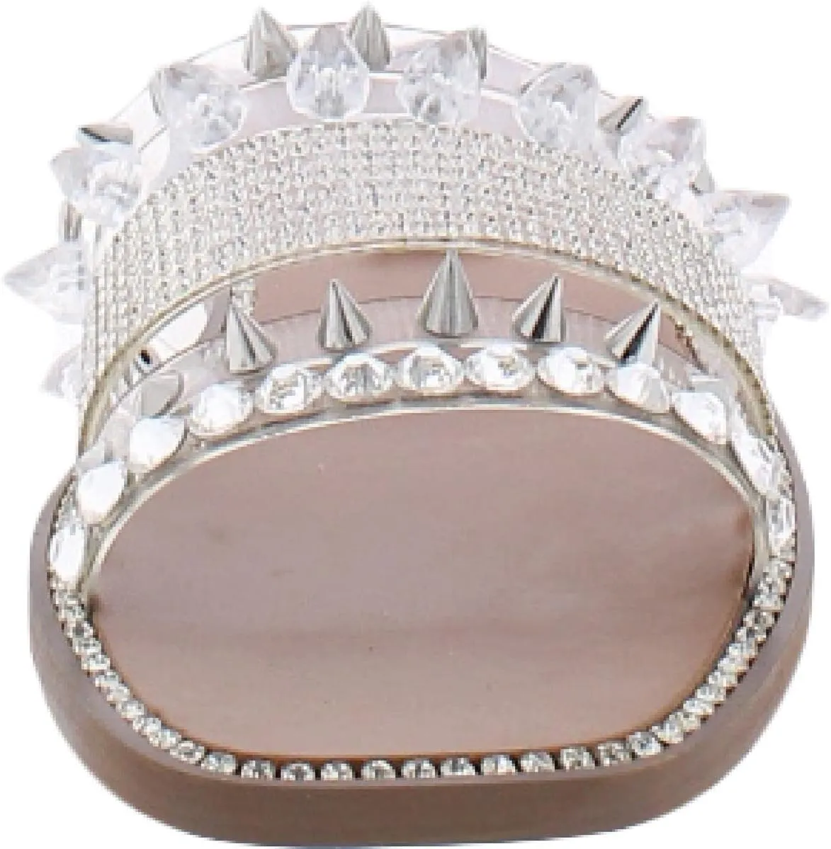 Steve Madden Womens Leandra Rhinestone Flats Pool Slides