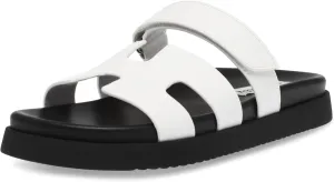 Steve Madden Women's Mayven Slide Sandal, White Leather, 9.5