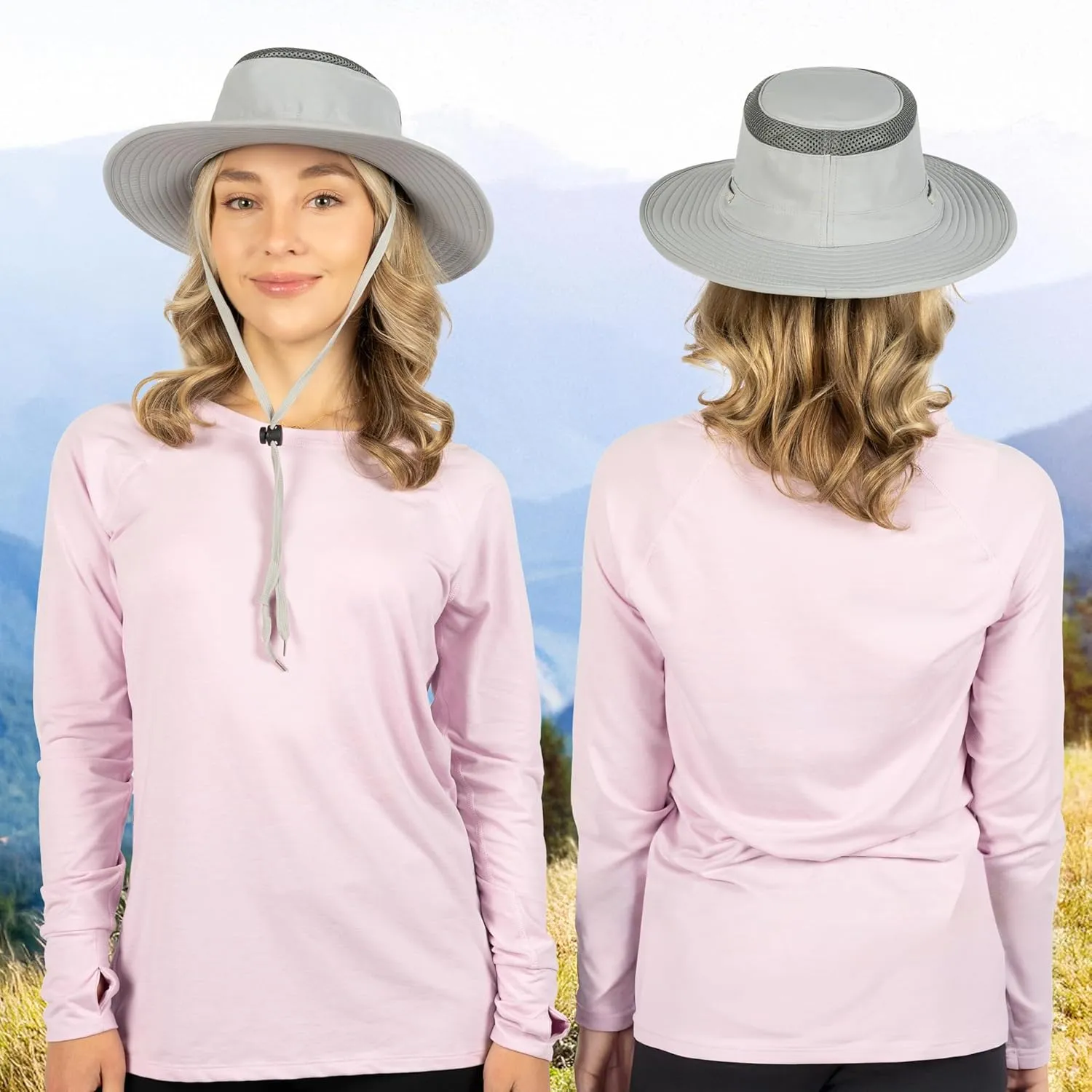 SUN CUBE Wide Brim Sun Hat for Men Women, Sun Protection UV Hat, Safari Hiking Boonie Hat
