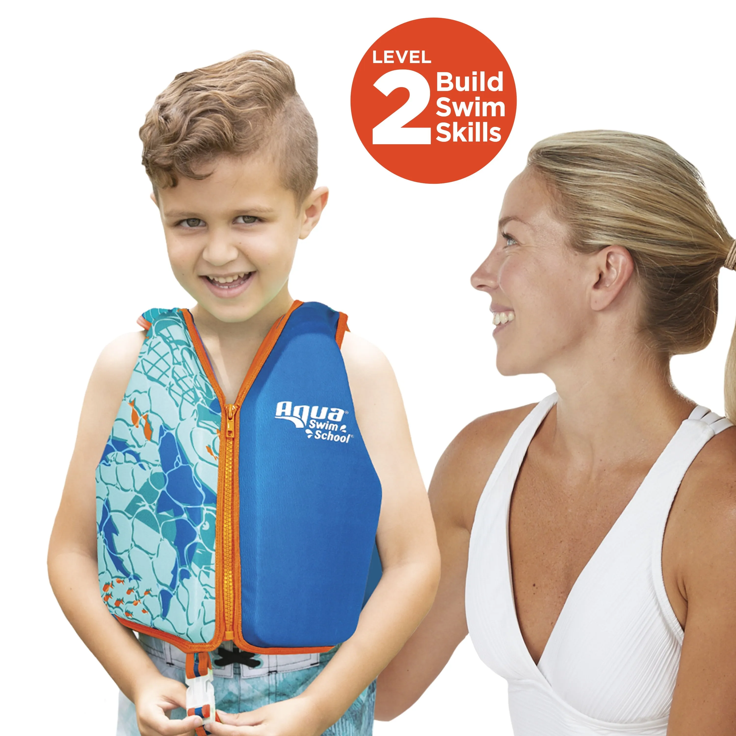 Swim Training Vest, Medium/Large, Ages 4-6 Years, Blue Shark