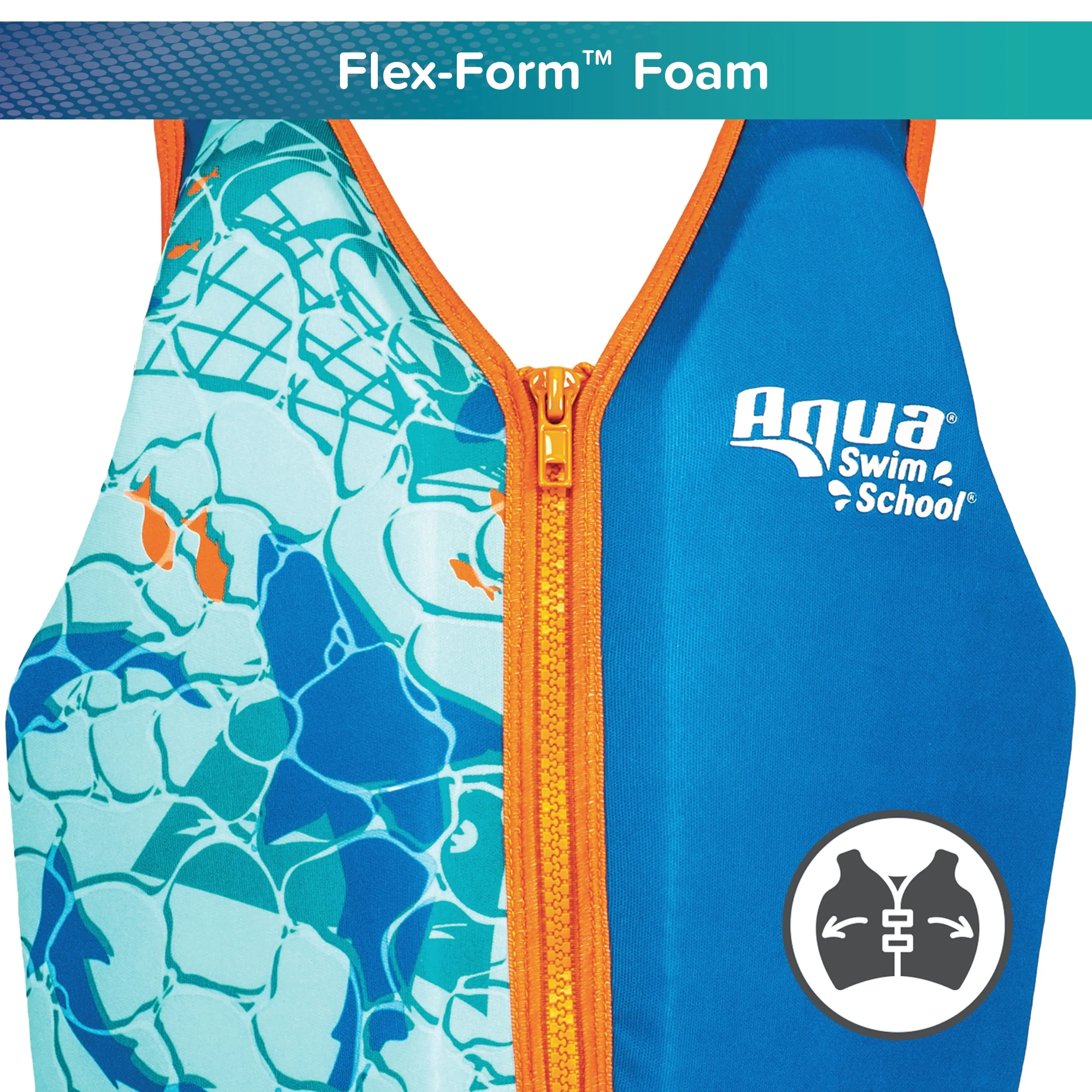 Swim Training Vest, Medium/Large, Ages 4-6 Years, Blue Shark