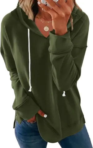 Syellowafter Women Casual Hoodie Long Sleeves Fashion Pullover Loose Fit Tunic Winter Tops Comfy Shirts