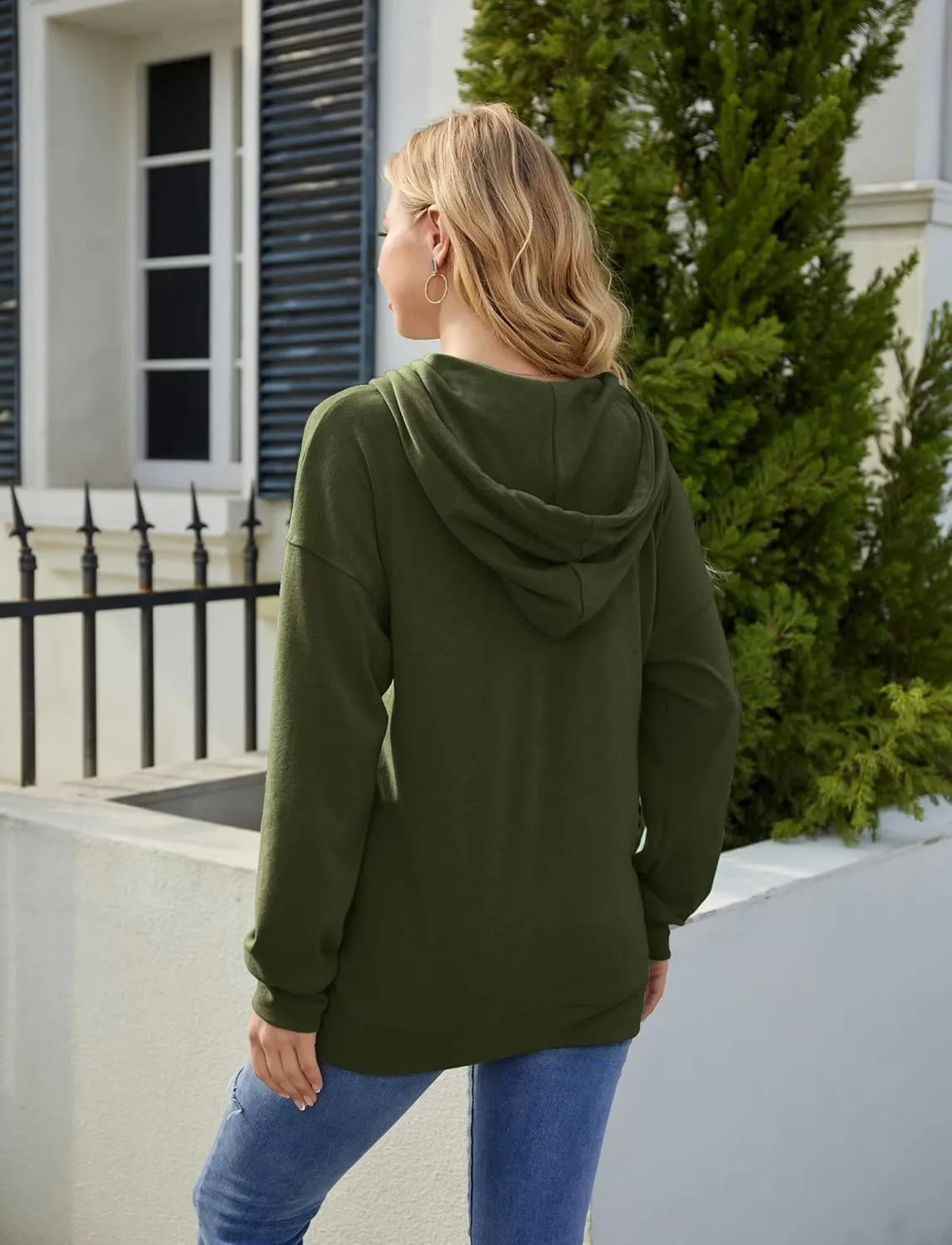 Syellowafter Women Casual Hoodie Long Sleeves Fashion Pullover Loose Fit Tunic Winter Tops Comfy Shirts
