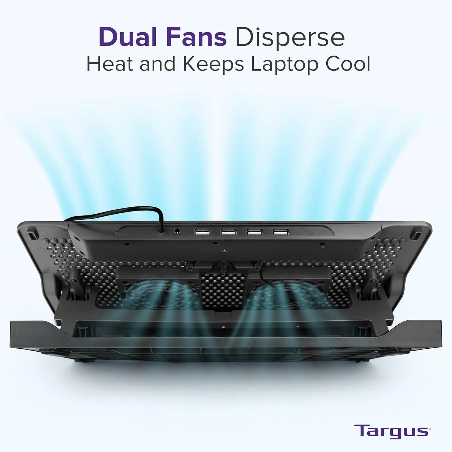 Targus 17" Dual Fan Laptop Chill Mat Plus, Ergonomic Cooling Pad, Heat Protection, 4-Port USB Hub Laptop Fan, (AWE81US)