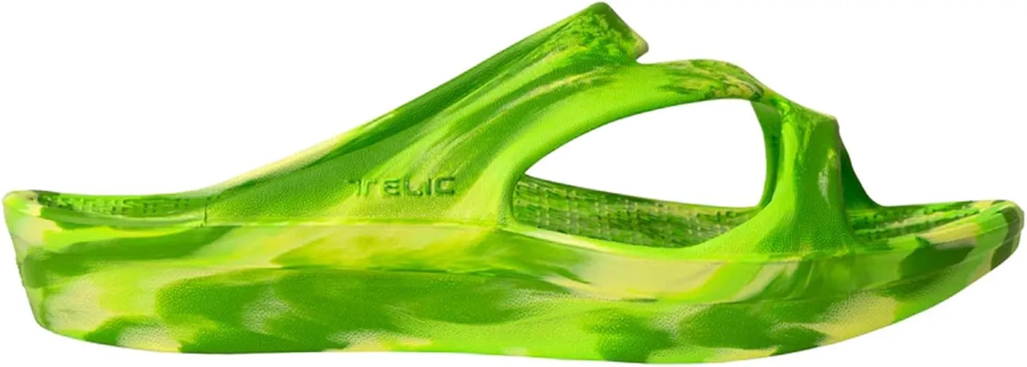 TELIC Women's Z-Strap Slide Sandals - Lightweight, Waterproof, Arch-Supporting, Impact-Reducing - Great for Pool, Beach & Everyday Wear