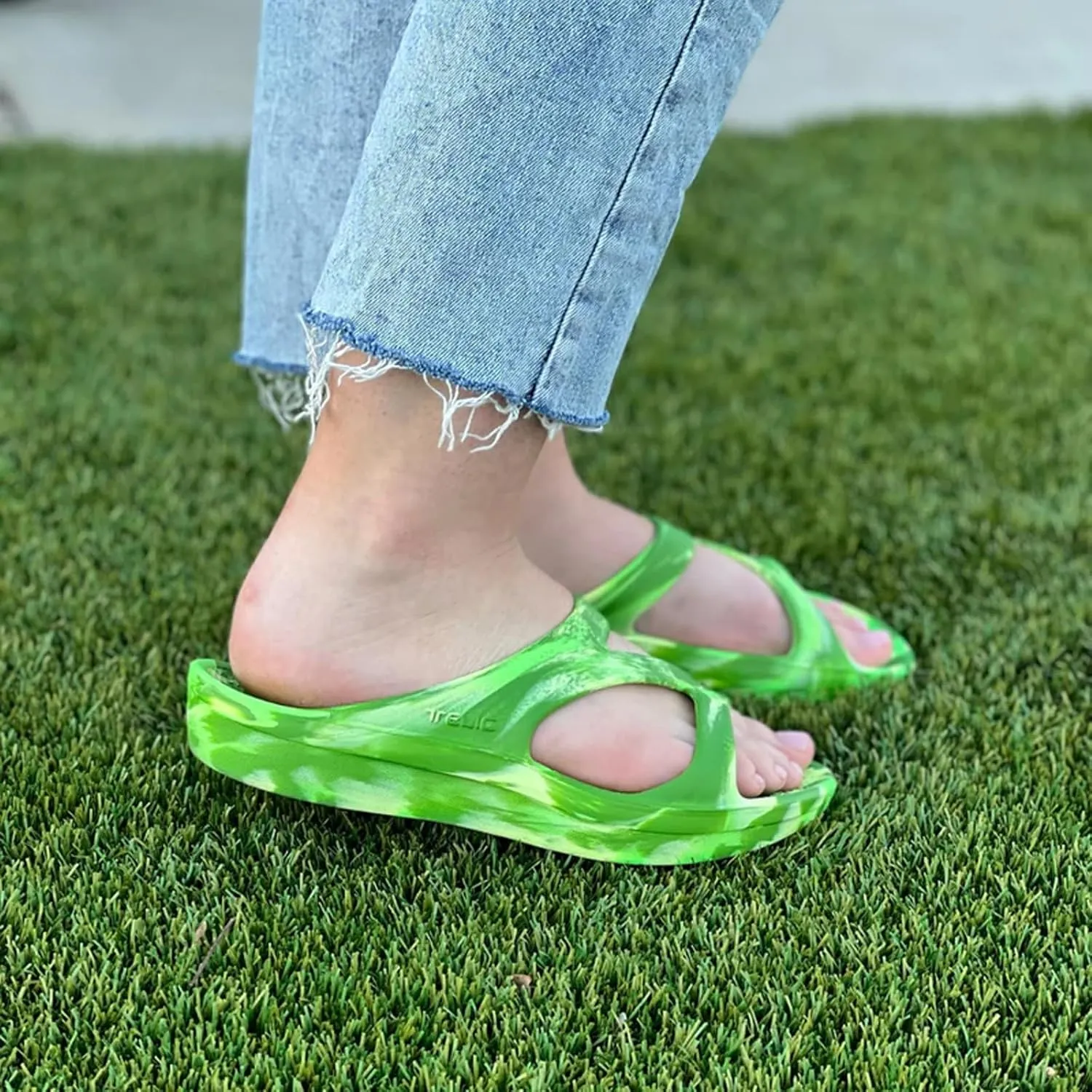 TELIC Women's Z-Strap Slide Sandals - Lightweight, Waterproof, Arch-Supporting, Impact-Reducing - Great for Pool, Beach & Everyday Wear