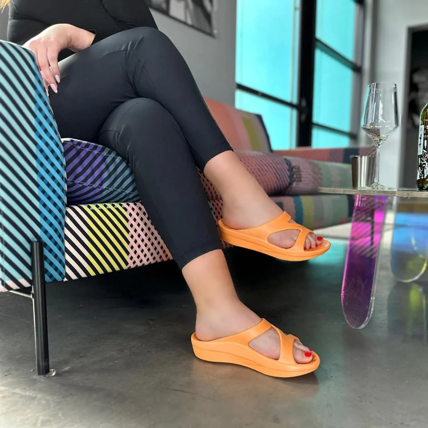 TELIC Women's Z-Strap Slide Sandals - Lightweight, Waterproof, Arch-Supporting, Impact-Reducing - Great for Pool, Beach & Everyday Wear