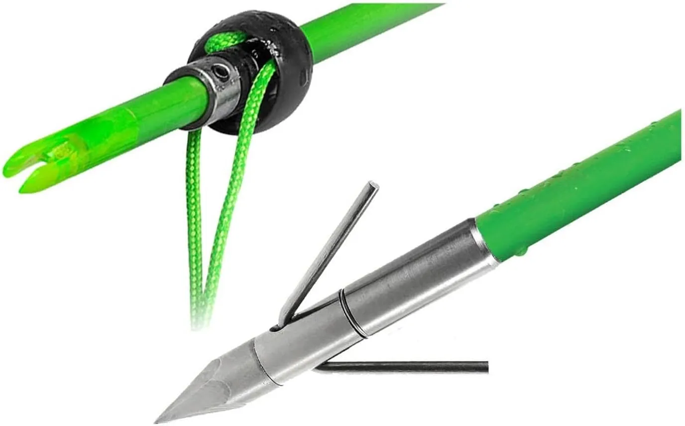 TruGlo Lunker Superior Durable Hunting Bowfishing Arrow w/Slide Safety System - 400 Grain 5/16 in. Point, Hardened 6-Sided Tip