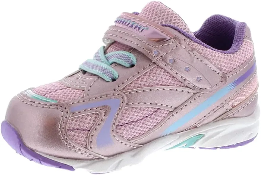 TSUKIHOSHI 3537 GLITZ Strap-Closure Machine-Washable Child Sneaker Shoe with Wide Toe Box and Slip-Resistant, Non-Marking Outsole - For Toddlers and Little Kids, Ages 1-8