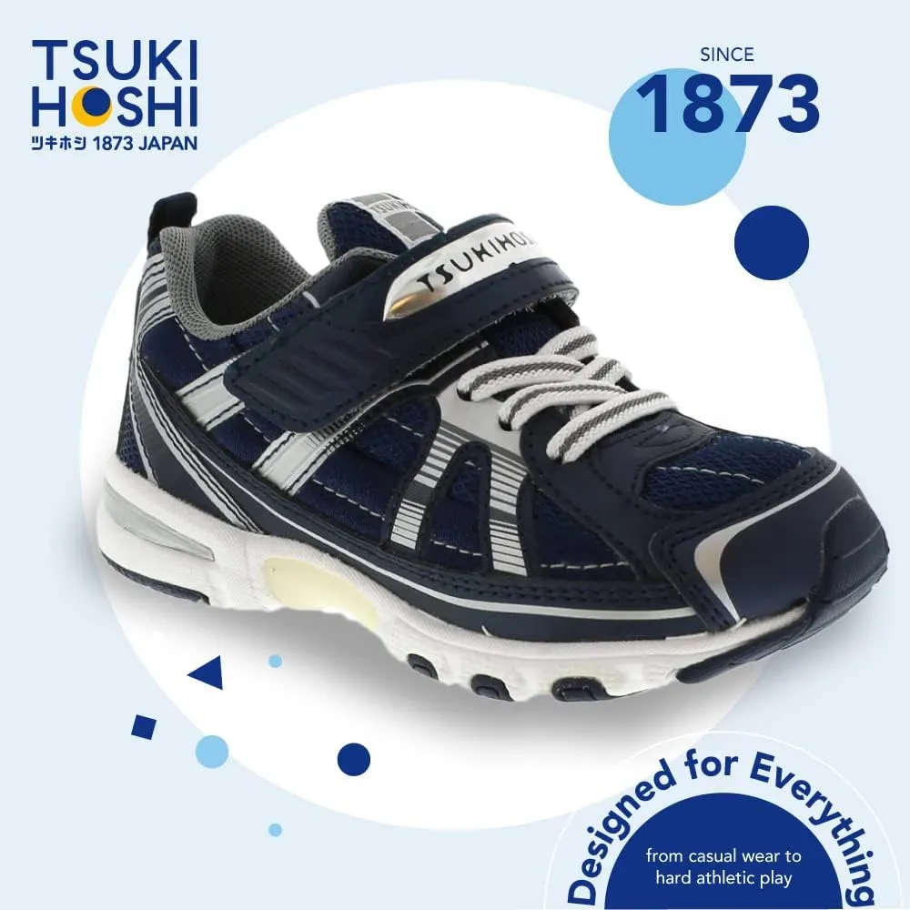 TSUKIHOSHI Storm Kids Shoes - Strap-Closure Machine-Washable Kids Sneakers with Wide Toe Box and Slip-Resistant, Non-Marking Outsoles