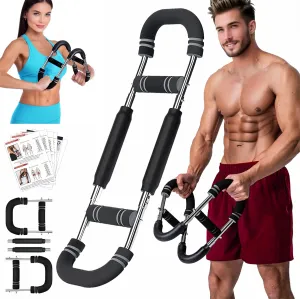Twister Arm Trainer, Adjustable Resistance Chest Workout Equipment for Men Women, Forearm Biceps Tricep Chest Thigh Exerciser, Portable Spring Home Workout Bar